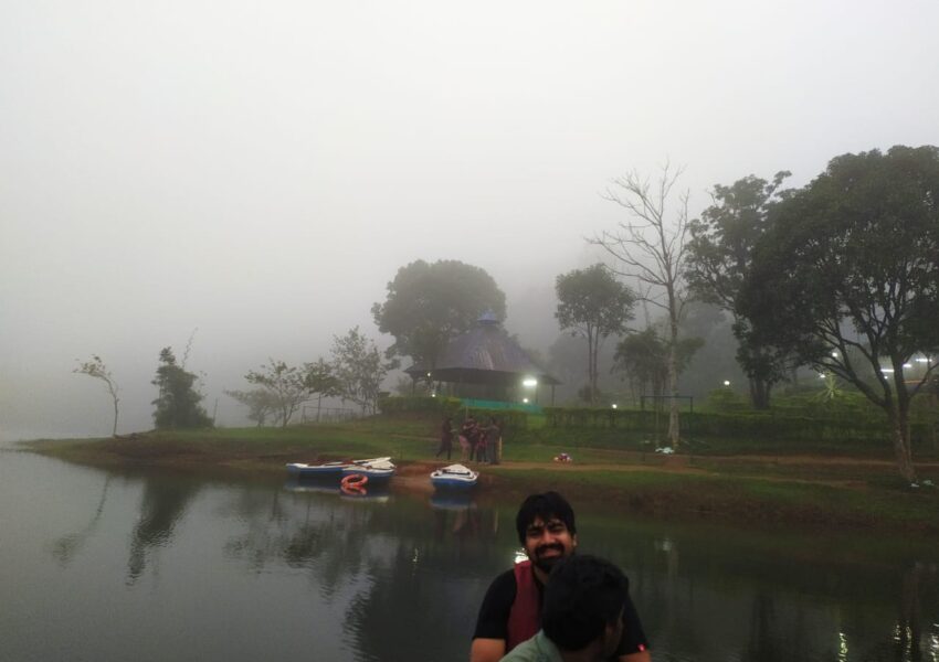 Man Enjoying in Gavi Thekkady